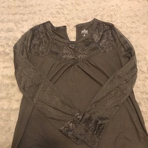 Sheer sleeve black dressy top
